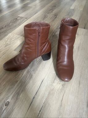 ABLE Brown Genuine Leather Women's Ankle Boots